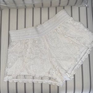 White lace shorts